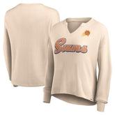 Tan Phoenix Suns Women's Go For It Long Sleeve Notch Neck T-Shirt | NBA