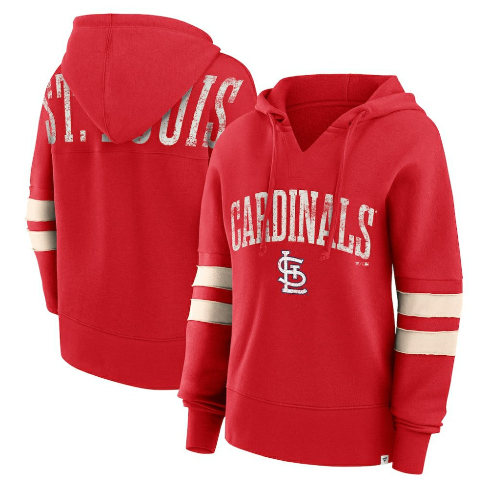 St. Louis Cardinals Fanatics Women's Bold Move Notch Neck High Hip Hoodie - MLB Hoodies