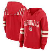 St. Louis Cardinals Fanatics Women's Bold Move Notch Neck High Hip Hoodie - MLB Hoodies