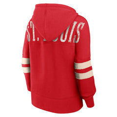 St. Louis Cardinals Fanatics Women's Bold Move Notch Neck High Hip Hoodie - MLB Hoodies