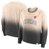 Tan/Black Chicago Bulls Women's Lounge Arch Raglan Pullover Sweatshirt | NBA