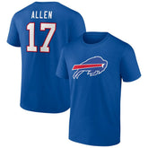 Buffalo Bills Josh Allen Icon Player Name & Number T-Shirt | NFL Discount