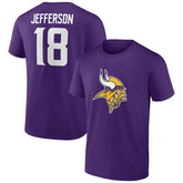 Minnesota Vikings Justin Jefferson Icon Player Name & Number T-Shirt | NFL US