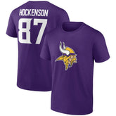 Minnesota Vikings T.J. Hockenson Icon Player Name & Number T-Shirt | NFL Sale