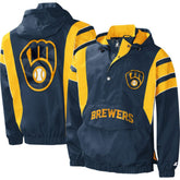 Milwaukee Brewers Starter Impact Hoodie Half-Zip Jacket - MLB Jackets