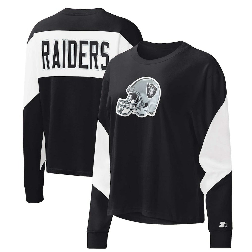 Las Vegas Raiders Starter Women's Insight Crop Tri-Blend Long Sleeve T-Shirt | NFL Sale