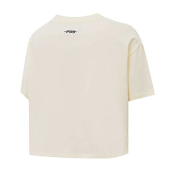 Cream Brooklyn Nets Pro Standard Women's Retro Classic Cropped Boxy T-Shirt | NBA