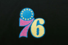 Black Philadelphia 76ers Pro Standard Women's Washed Neon Cropped Boxy T-Shirt | NBA