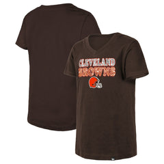 Cleveland Browns Girls Youth Reverse Sequin V-Neck T-Shirt | NFL Outlet