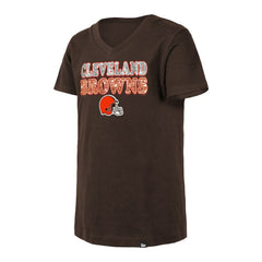 Cleveland Browns Girls Youth Reverse Sequin V-Neck T-Shirt | NFL Outlet