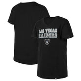 Las Vegas Raiders Girls Youth Reverse Sequin V-Neck T-Shirt | NFL Discount