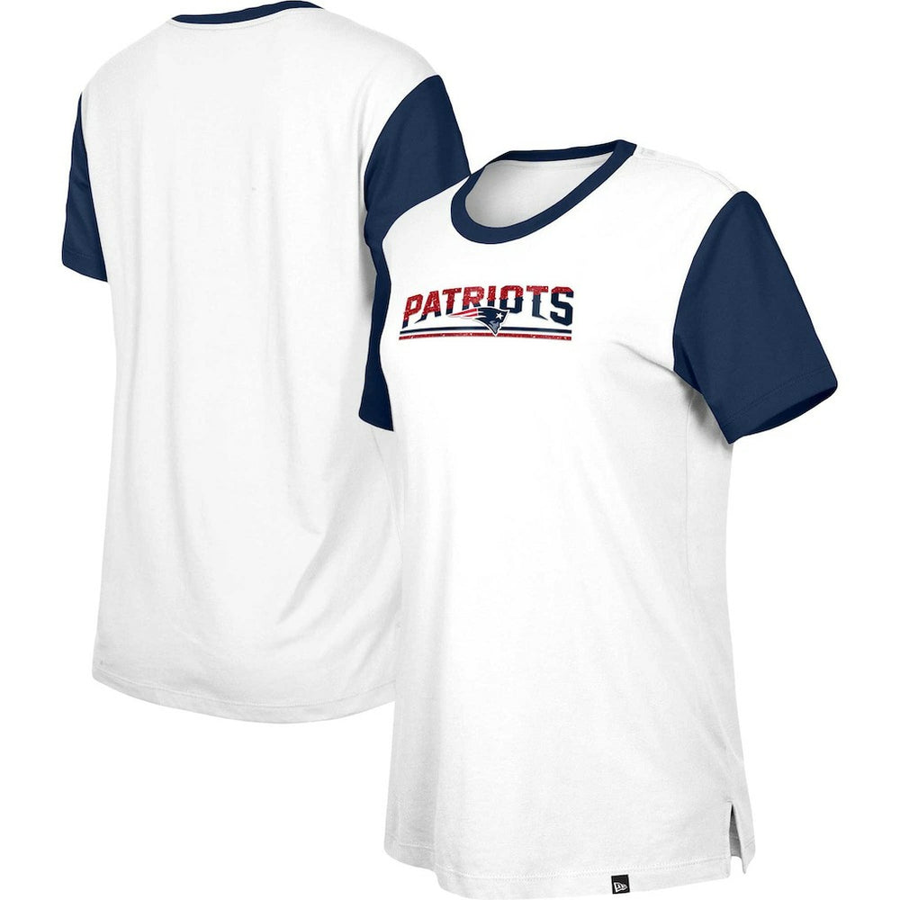 New England Patriots Women's Third Down Colorblock T-Shirt | NFL Discount