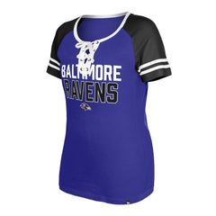 Baltimore Ravens Women's Raglan Lace-Up T-Shirt | NFL Discount