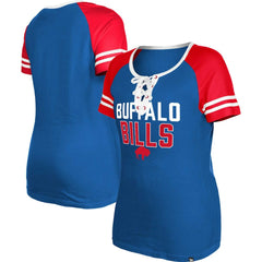 Buffalo Bills Women's Throwback Raglan Lace-Up T-Shirt | NFL Hot