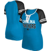 Carolina Panthers Women's Raglan Lace-Up T-Shirt | NFL Hot