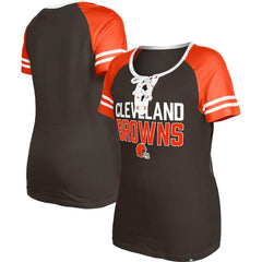 Cleveland Browns Women's Raglan Lace-Up T-Shirt | NFL Sale