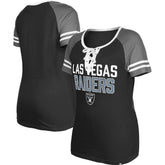 Las Vegas Raiders Women's Raglan Lace-Up T-Shirt | NFL New