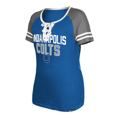 Indianapolis Colts Women's Raglan Lace-Up T-Shirt | NFL Outlet