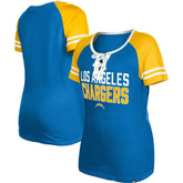 Los Angeles Chargers Women's Raglan Lace-Up T-Shirt | NFL Online