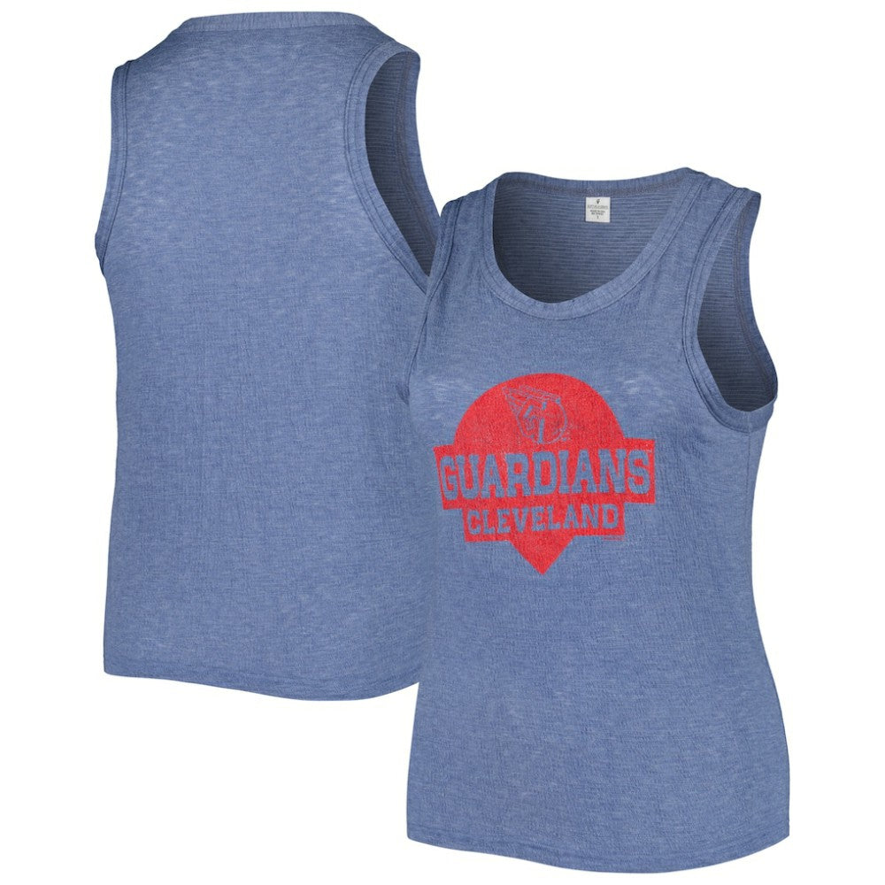 Cleveland Guardians Soft as a Grape Women's Plus Size High Neck Tri-Blend Tank Top - MLB Tanks