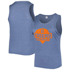 Detroit Tigers Soft as a Grape Women's Plus Size High Neck Tri-Blend Tank Top - MLB Tanks