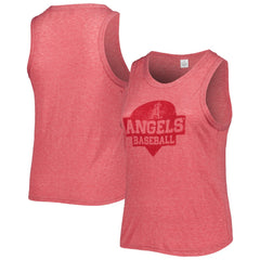 Los Angeles Angels Soft as a Grape Women's Plus Size High Neck Tri-Blend Tank Top - MLB Tanks