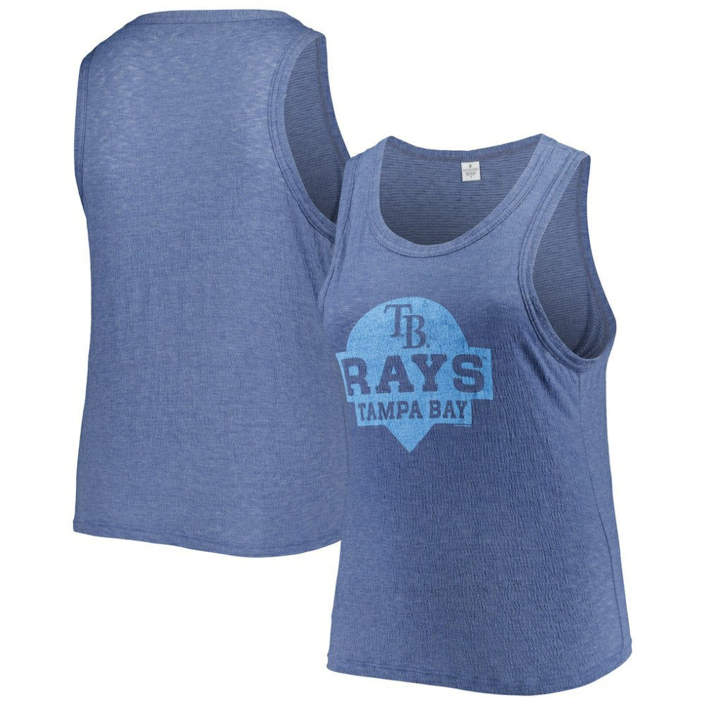Tampa Bay Rays Soft as a Grape Women's Plus Size High Neck Tri-Blend Tank Top - MLB Tanks