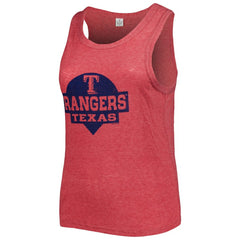 Texas Rangers Soft as a Grape Women's Plus Size High Neck Tri-Blend Tank Top - MLB Tanks