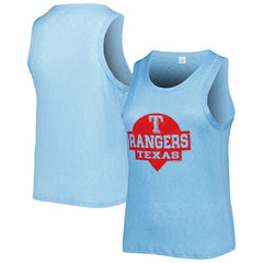 Texas Rangers Soft as a Grape Women's Plus Size High Neck Tri-Blend Tank Top - MLB Tanks