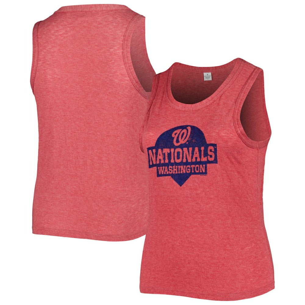 Washington Nationals Soft as a Grape Women's Plus Size High Neck Tri-Blend Tank Top - MLB Tanks