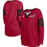 Arizona Cardinals Women's Lace-Up Notch Neck Long Sleeve T-Shirt | NFL Hot