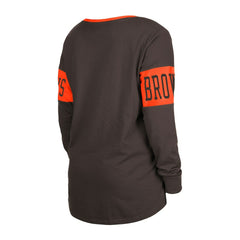 Cleveland Browns Women's Lace-Up Notch Neck Long Sleeve T-Shirt | NFL US
