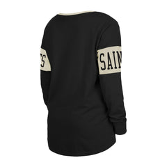 New Orleans Saints Women's Lace-Up Notch Neck Long Sleeve T-Shirt | NFL US