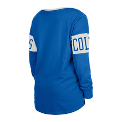Indianapolis Colts Women's Lace-Up Notch Neck Long Sleeve T-Shirt | NFL New