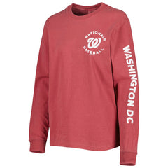 Washington Nationals Soft as a Grape Women's Team Pigment Dye Long Sleeve T-Shirt - MLB T-shirts