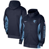 Navy Memphis Grizzlies 2023/24 Authentic Showtime Full-Zip Hoodie | NBA