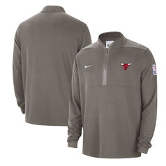 Olive Chicago Bulls Authentic Performance Half-Zip Jacket | NBA