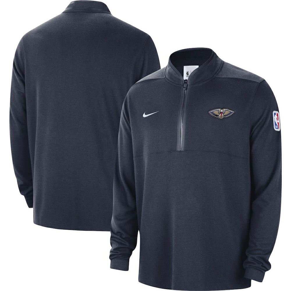 Navy New Orleans Pelicans Authentic Performance Half-Zip Jacket | NBA