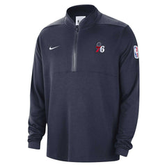 Navy Philadelphia 76ers Authentic Performance Half-Zip Jacket | NBA