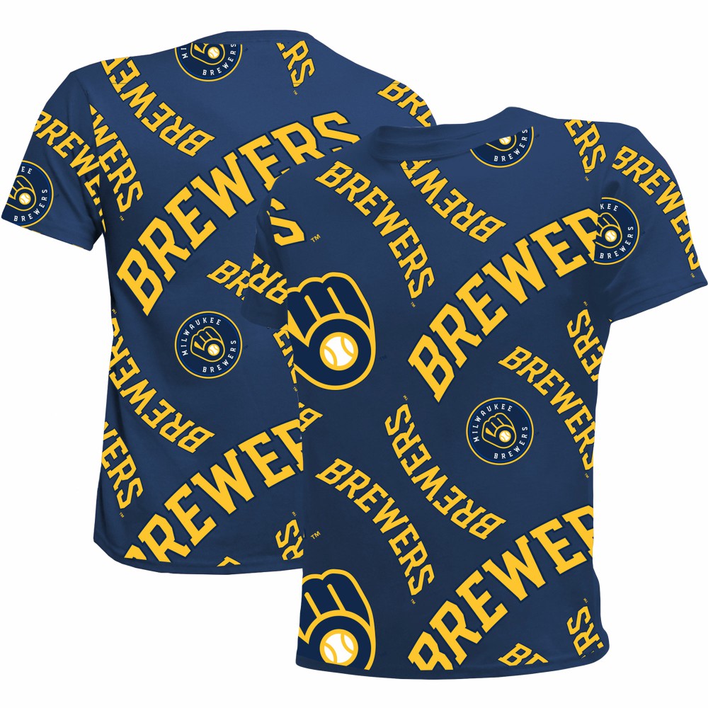 Milwaukee Brewers Stitches Youth Allover Team T-Shirt - MLB T-shirts