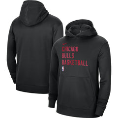 Black Chicago Bulls Unisex 2023/24 Performance Spotlight On-Court Practice Pullover Hoodie | NBA