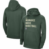 Hunter Green Milwaukee Bucks Unisex 2023/24 Performance Spotlight On-Court Practice Pullover Hoodie | NBA