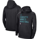 Black Charlotte Hornets Jordan Brand Unisex 2023/24 Performance Spotlight On-Court Practice Pullover Hoodie | NBA