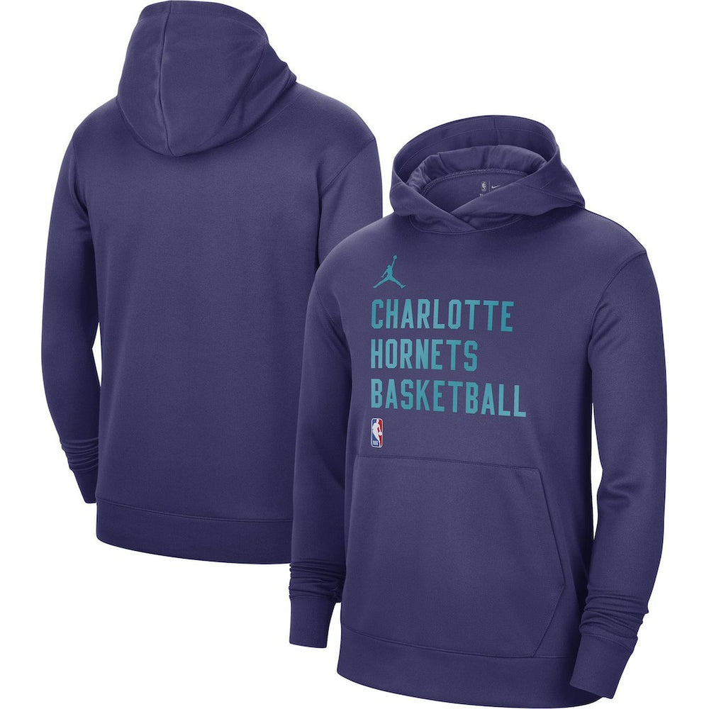 Purple Charlotte Hornets Jordan Brand Unisex 2023/24 Performance Spotlight On-Court Practice Pullover Hoodie | NBA