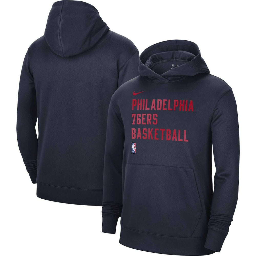 Navy Philadelphia 76ers Unisex 2023/24 Performance Spotlight On-Court Practice Pullover Hoodie | NBA