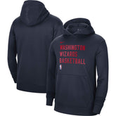 Navy Washington Wizards Unisex 2023/24 Performance Spotlight On-Court Practice Pullover Hoodie | NBA