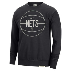 Black Brooklyn Nets 2023/24 Authentic Standard Issue Travel Performance Pullover Sweatshirt | NBA