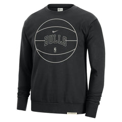 Black Chicago Bulls 2023/24 Authentic Standard Issue Travel Performance Pullover Sweatshirt | NBA
