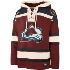 Cale Makar Colorado Avalanche '47 Player Name & Number Lacer Pullover Hoodie - NHL Hoodies