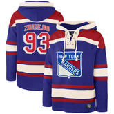 Mika Zibanejad New York Rangers '47 Player Name & Number Lacer Pullover Hoodie - NHL Hoodies